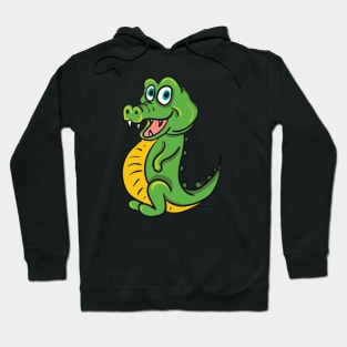 Cute crocodile or alligator cartoon Hoodie